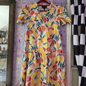 Donna Morgan Citrus Print Midi Dress